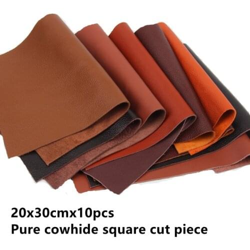 20x30Cmx10Pcs Cowhide Handmade Diy Leather Top Layer Vegetable Tanned Crazy Horse Leather Scrap Leather Trim Leather Fabric