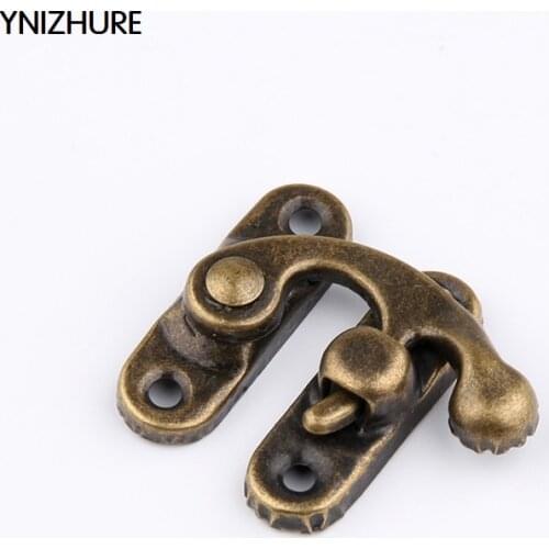 50 Sets 27*34mm Metal Hook Box Latches Clasp Lock Purse Antique Bronze 4 Holes Real Hardware Lock Wood Box Free Shipping