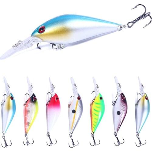 7pcs/lot 8CM 8.5g Minnow Crankbait Wobblers Hard bait Bass Fishing Lures fishing tackle