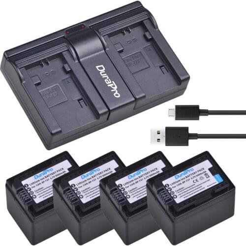 4x 3000mAH BP-727 BP 727 Camera Battery + USB Charger for Canon BP-709,BP-718,BP-727,CG-700,VIXIA HF M50,M51,M52,M560,R300,R306