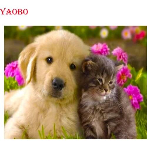 5D Diamond Painting Labrador Full Square Round Drill Rhinestone Diamond Embroidery Mosaic Pet Cat Dog Home Decoration Gift New