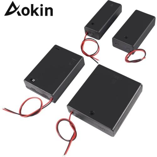 Aokin 1x 2x 3x 4x AA Battery Holder Connector Storage Case Box With ON/OFF Switch 1.5V Cable AA Plastic Batteries Clip Cover