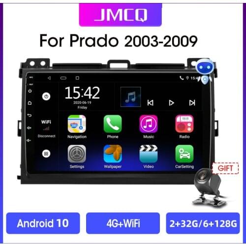 JMCQ 2Din Android 10 Car Radio Multimedia Video Player For Toyota Land Cruiser Prado 120 Lexus GX470 Navigation GPS 2 din