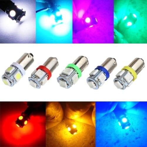 10pcs High Quality BA9S 434 T4W 5 LED 5050 SMD H6W Car Auto Interior Reading Lights Dome Lamp DC 12V White