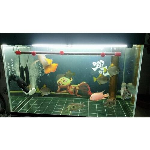 Free Shipping HD Background Myth Nezha Fish Tank Background Aquarium Decoration Picture Poster With Glue