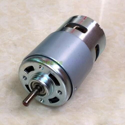 Large Torque High Power 795 Motor, 12V 24V Double Ball Bearing Silent Motor, High Speed DC Generator Motor Round Shaft