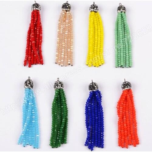 BOROSA 10Pcs/lot 2mm Rianbow Quartz Beads Chain Tassel Jewelry Finding Paved With Zricon PJ031 Druzy Jewelry Free Shipping