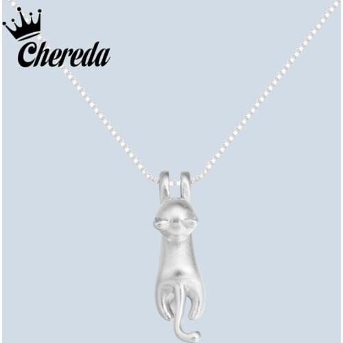 Chereda New Arrival Odd Necklace Tiny Cute Animal Kitty Cat Necklaces & Pendants for Women Jewelry