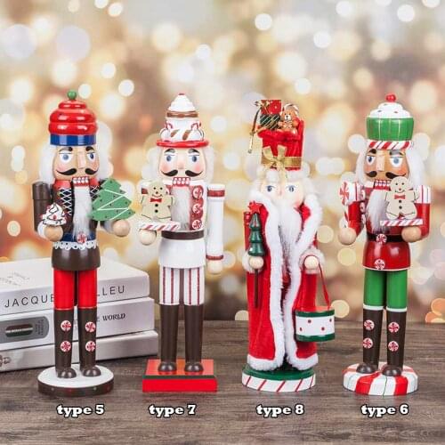 35CM Nutcracker Soldier Wooden Nutcracker Doll Soldier Vintage Handcraft Christmas Ornaments New Year Christmas Home Decoration