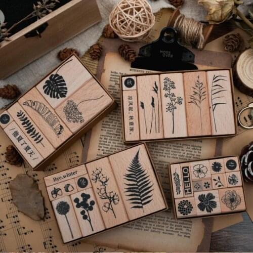 Four Seasons Series Wood Stamp DIY Craft Wooden Rubber Stamps Decoration for Scrapbooking Diary Scrapbooking Standard Stamp