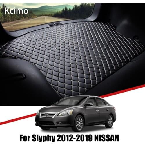 For Nissan Sentra B17 Sylphy Pulsar 2012-2019 Leather Car Trunk Mat Carpet Tail Cargo Liner Boot Pad 2013 2014 2015 2016 2017