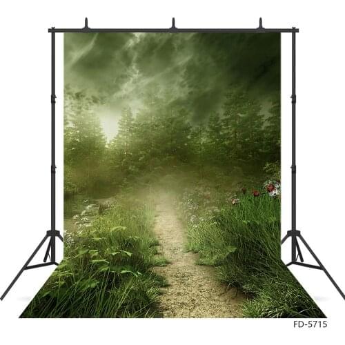 Grassland Grove Dark Clouds Photographic Backgrounds Custom Backdrop Photo Studio for Baby Children Portrait Pets Photoshoot