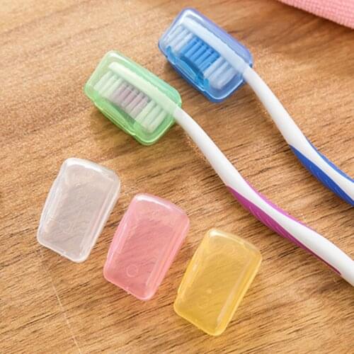 Cute 5pcs/set Travel Toothbrush Head Cover Solid Mini Case Protective Caps Hike Camping Brush Protector Toothbrush Cover