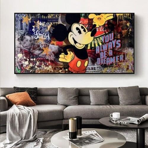 Art Prints Graffiti Canvas on The Street Disney Donald Duck Posters and Printed Art Pictures on The Wall for Home Decoration