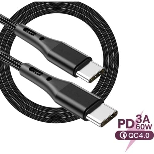 3A 60W USB C TO Type C Fast Charging Cable For Realme V5 C15 6i 1M/2M Data Wire Charge Cord For Samsung M11 M21 M31 M41 M51 A30