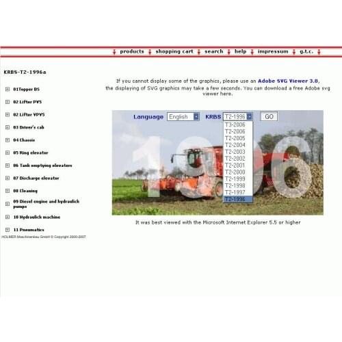 Holmer Spare parts catalog