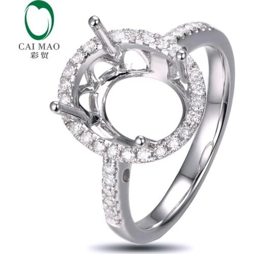 Promotions Oval 11x9mm 14k White Gold 0.28ct Natural Diamonds Engagement Semi Mount Ring