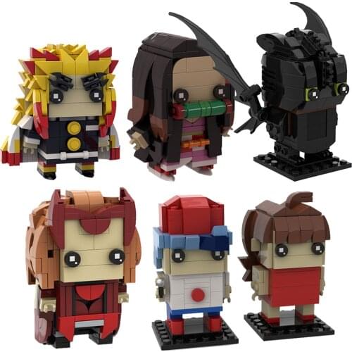 MOC Toothless-Brickheadzals Building Block Cartoon Animation night-evil magic Diy Educational Building Block toy For Child Gfit