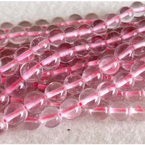 15" Genuine Natural AA High Quality Clear Purple Fluorite Semi-precious stones Round Beads 06361