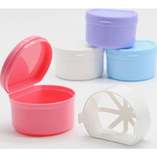 Lab Item Dental Denture Bath Box Case False Teeth Storage Box with Hanging Net For Dentist