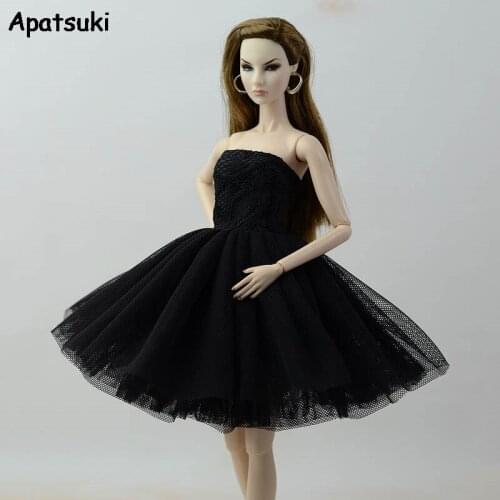 Little Black Dress Ballet Dress For Barbie Doll Clothes Evening Dresses Clothes For Barbie Dolls 1/6 Doll Accessories Kids Toy