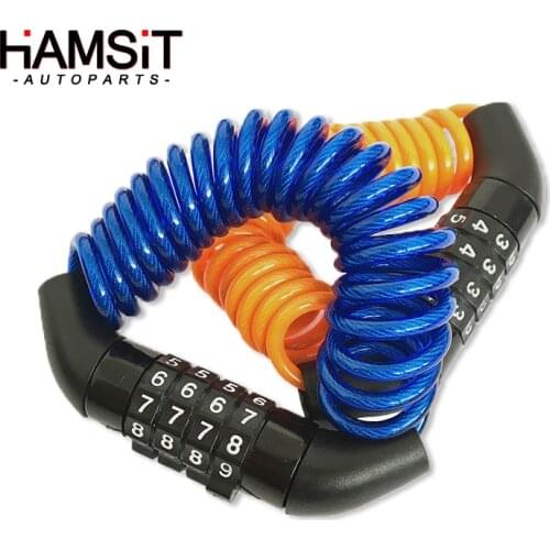 Mini Portable Universal Motorcycle Password Helmet Lock Adjustable 1000mm Digit Combination Lock For Bicycle Scooter Accessories