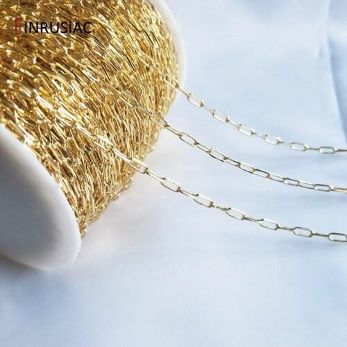 Trendy Cuban Chain For Jewelry Making DIY Jewelry Crafts 18K Real Gold Plated Chain Spool Bracelet Necklace Making Supplies