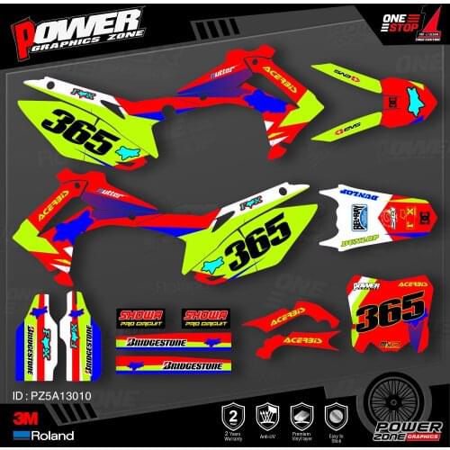 PowerZone Custom Team Graphics Backgrounds Decals 3M Stickers Kit For HONDA 2014-2017 CRF250R 2013-2016 CRF450R 010