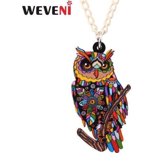 WEVENI Original Original Owl Necklaces Pendant Collar Chain Choker 2018 Hot Trendy Wholesale Acrylic Jewelry For Women