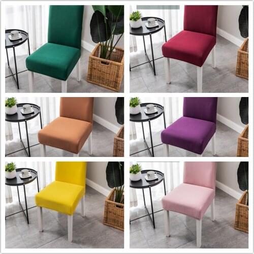 Full-package Thickened Chair Cover with Solid Color Elasticity Medium and High Backre Used In Wedding Restaurant Office Banquet
