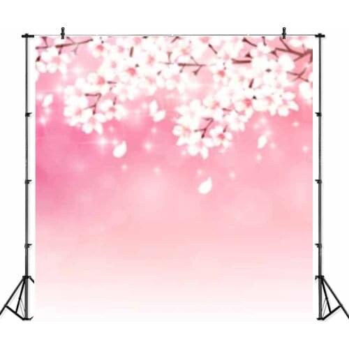 Seekpro Spring Pink And White Flower Painting Happy Birthday Party Professional Portrait Photography Studio Backdrop Background
