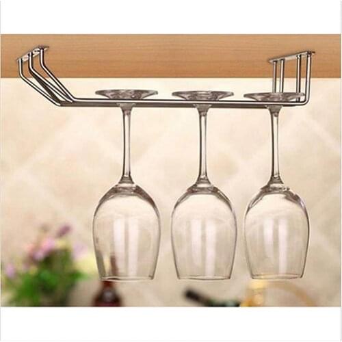 Stainless Steel Cabinet Wine Glass Rack Kitchen Dining Bar Goblet Cup Holder Hanger Under Cabinet Organizer