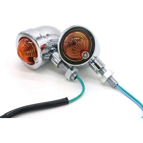 2PCS Hot Motorcycle Turn Signals Indicator Lights Amber Lamp For Suzuki Intruder Boulevard Vulcan