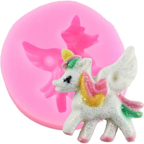 Unicorn Silicone Mold Cake Border Fondant Mould Baby Birthday Cupcake Topper Cake Decorating Tools Candy Clay Chocolate Molds