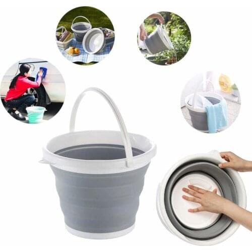 10L Silicone Collapsible Bucket Folding Camping Travel Water Storage Foldable Container for Camping Fishing BBQ Car Washing