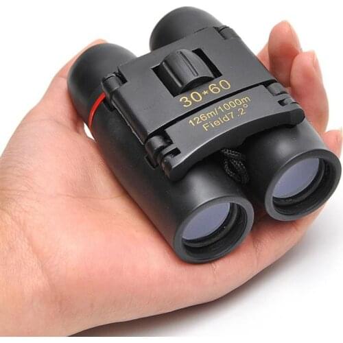 Zoom 30x60 Folding Compact Zoom Binoculars Low Light Night Outdoor Telescope High Definition 1000M Long Range For Outdoor Travel