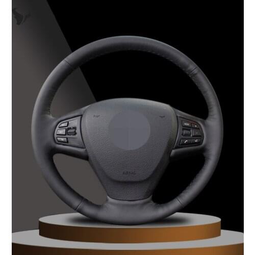 Hand-stitched Black Artificial Leather Steering Wheel Cover for BMW F25 X3 20112012 2013 2014 2015 2016 2017 F15 X5 2014