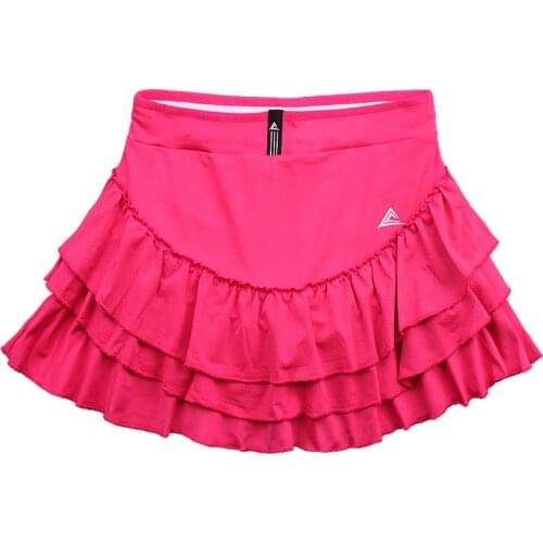 Tennis Skirt Quick Dry Sports Women Fluffy Cake Anti-glare Fitness Yoga Running Girl Half-length Badminton Solid Pleated Skort