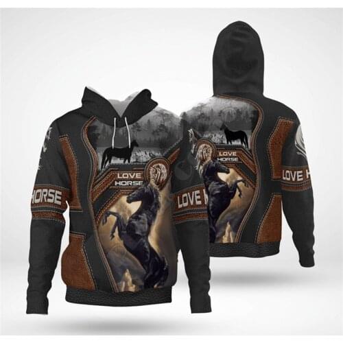 Love Horse 3D Printed Hoodies Funny Pullover Men For Women Funny Sweatshirts Animal Sweater Drop Shipping Style-3
