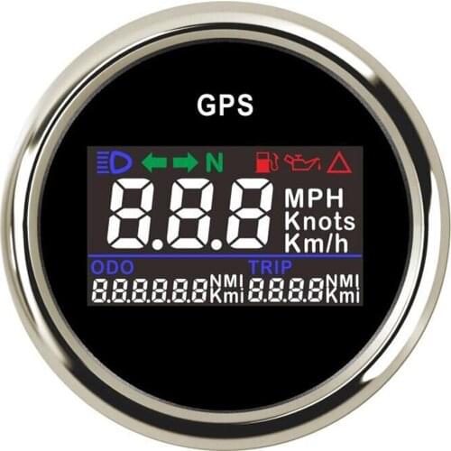 52mm Universal GPS Speedometer MPH Km/h Adjustable Digital Speedometer for Boat Marine Car 9~32V with Turn Indicators & Alarm