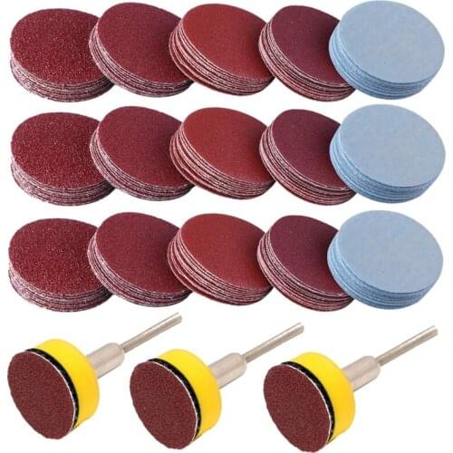 300PCS 1 Inch Sanding Discs Hook and Loop Grinding Discs with Sticker Backer Plate 1/8 Shank Polishing for Sander Grinder Drill