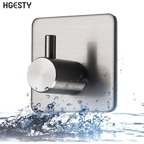 1PC 3M Self Adhesive Stainless Steel Hooks Waterproof Wall Clothes Coat Hat Hanger Kitchen Bathroom Towel Hooks Storage Rack