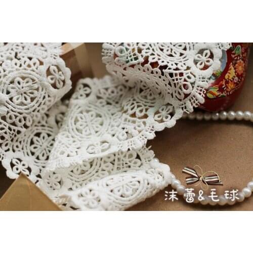 10 yards Off White Cotton Lace Trim Vintage Lace Trim Antique Lace Fabric 8 cm wide