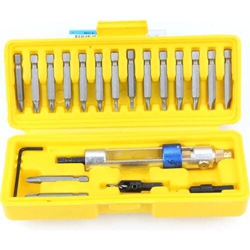 20pcs/set Screwdriver Sets Electric Tool Drill Set with Case Repair High-Speed Steel Countersunk Screwdriver Conversion Tools