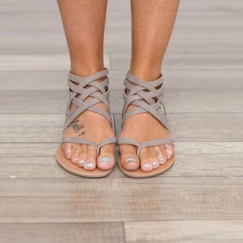 2021 New Design Women Summer Roman Sandals Women Sandals Flip Flops Black Apricot Des Sandales Sandalias 35-43