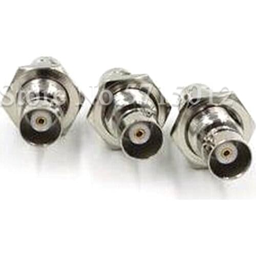 3pcs Pure Copper Receptacle Silver BNC Famale Head Straight Through Connector Adaptor with Screw BNC-KKY RF Cable Adaptors