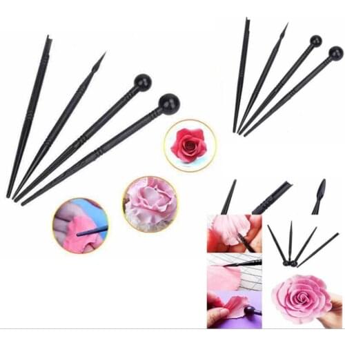 4 Pcs/Set Cake Carved Pens Flower Modelling Tools Fondant Cake Decorating Molds Tools Bakeware Fondant Biscuits Cake Molds