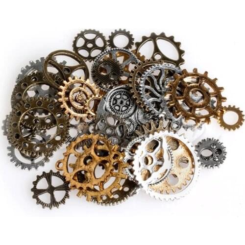 42Pcs/Pack Mix Alloy Mechanical Steampunk Cogs & Gears DIY Pendant Jewelry Craft Wholesale&DropShip