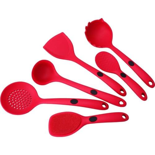 5pcs/lot Kitchen Silicone Cooking Tool Spoon Ladle Food Tongs Utensil Non-stick Dinnerware Set Cooking Tools Accessories XB 026