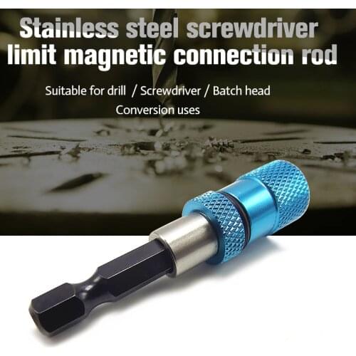 58mm Screwdriver Flexible Bit Extension Holder 1/4 Hex Rod TiP Shank Stainless Steel Magnetism Limit Adjustable Extension Bar